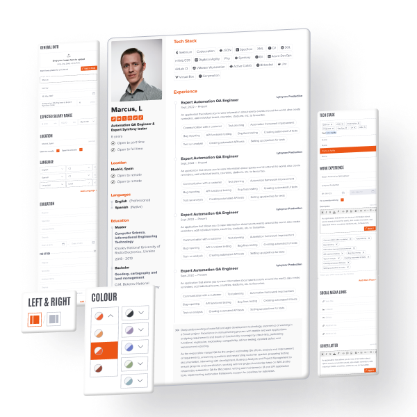 Modern CV template with photo
